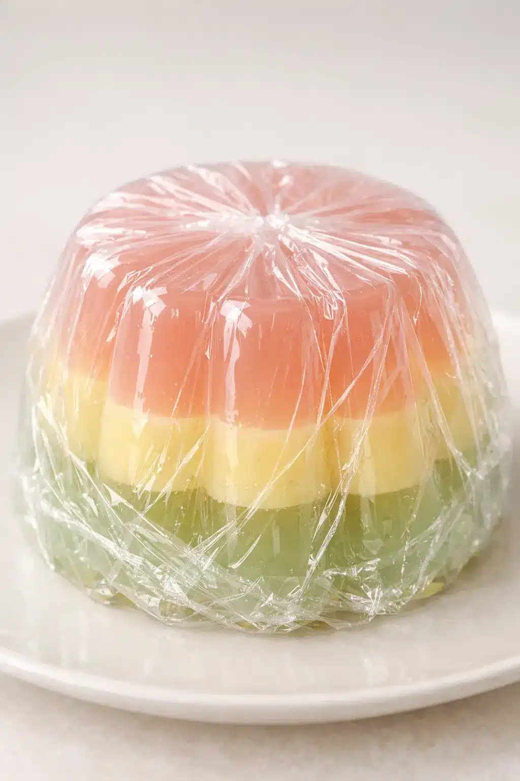 gelatin storage Gelatin dessert wrapped for freezer storage