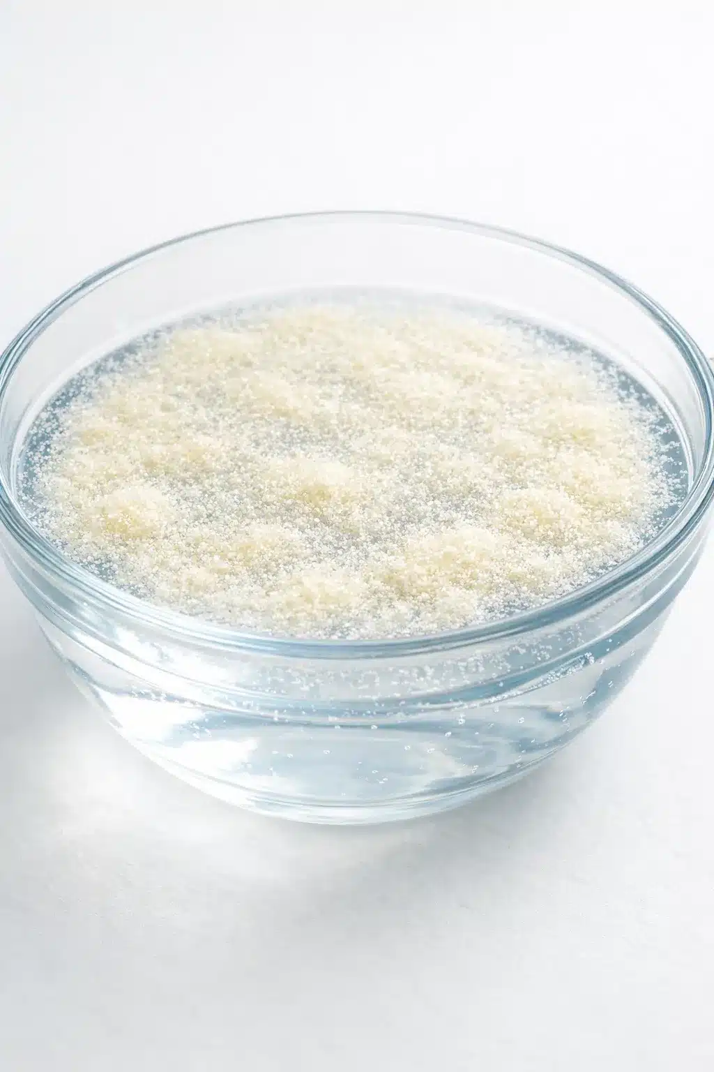 What Is Gelatin? A Cook's Guide to Types, Use, and Ratios 3 what is gelatin Powdered gelatin sprinkled over cold liquid in a glass bowl