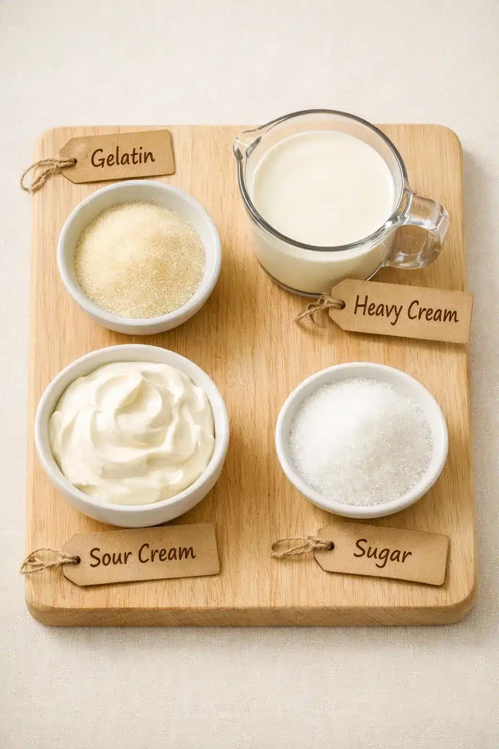 ingredients for vanilla panna cotta recipe